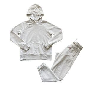 Athleta Hoodie Sweatshirt + Jogger Sweatpants Set Size M(8-10)